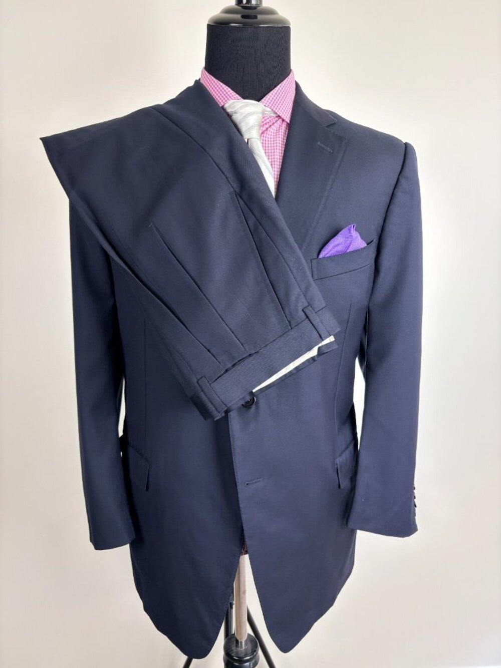 Ermenegildo ZEGNA Modern 2-Button ITALIAN ***Black*** Suit 46 R e56